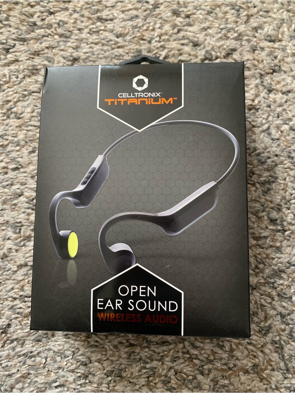 Celltronix Titanium Open Ear Wireless Headphones - Black with Yellow Accents